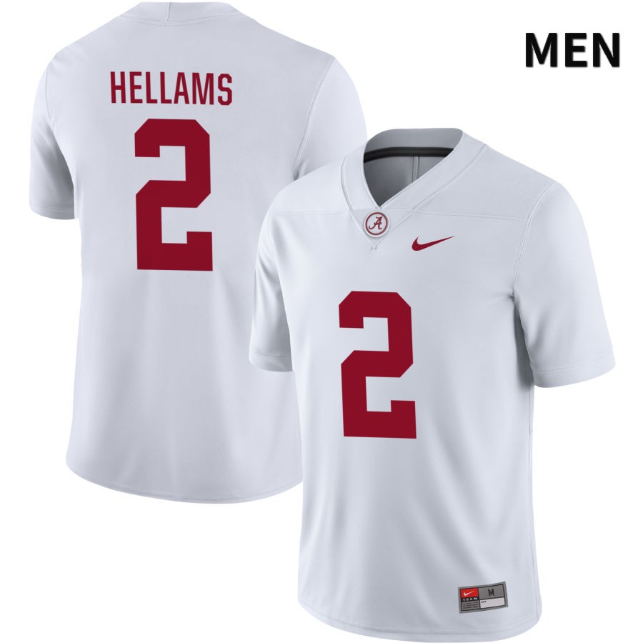 Alabama Crimson Tide Men's DeMarcco Hellams #2 NIL White 2022 NCAA Authentic Stitched College Football Jersey MT16N67KH